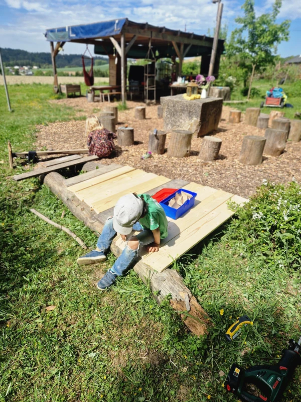Außenbereich der Waldorf Kindergruppe Walding