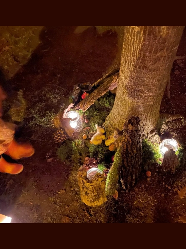 dekorierter Baum beim Laternenfest