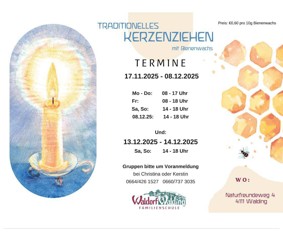 Traditionelles Kerzenziehen mit Bienenwachs